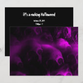 ハロウィン ピンク地獄の骷髄 招待状 (正面/裏面)