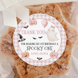 ハロウィン ピンク おばけ スプーキー ワン 誕生日 ステッカー