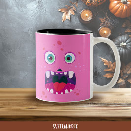 ハロウィン ピンク ハッピー モンスター コーヒーマグ ツートーンマグカップ