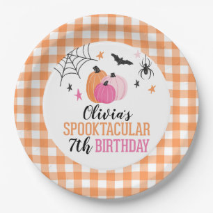 ハロウィン ピンク パンプキン オレンジ プラッド 誕生日 ペーパ ペーパープレート