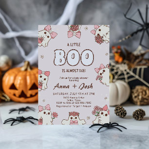 ハロウィン ピンク リトル ブー イーズ デュー ベイビー シャワー 招待状