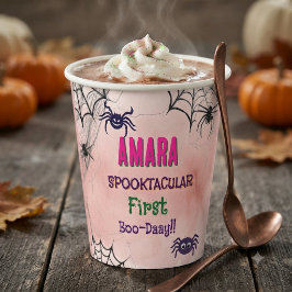 ハロウィン ピンク&蜘蛛の誕生日 ハロウィン 紙コップ