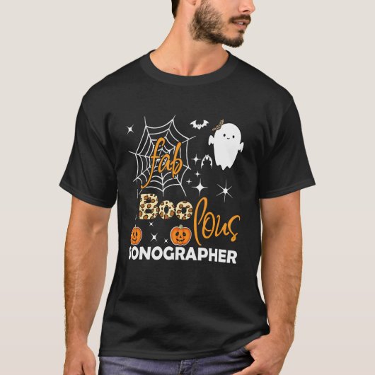 ハロウィン ファブウルス 超音波検査技師 エコー技師 カ Tシャツ (正面)
