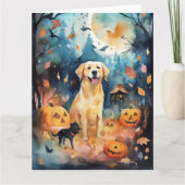 ハロウィン フィンランドのラップランド 怖いカボチャ付き カード (正面)