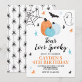 ハロウィン フォーエバー スプーキー バースデー パンプキン 招待状 (正面/裏面)