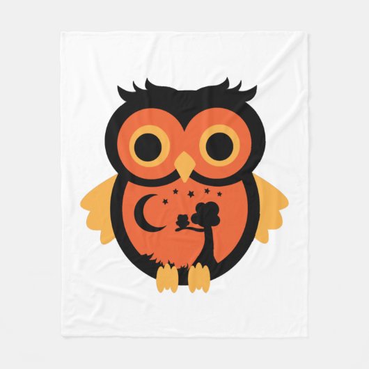 ハロウィン フクロウ フリースブランケット (正面)