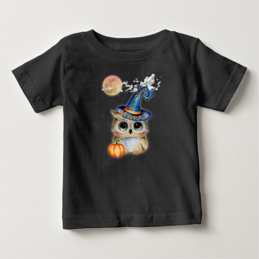 ハロウィン フクロウ ベビーTシャツ (正面)