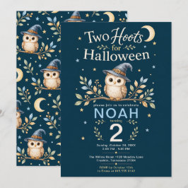 ハロウィン フクロウ 2歳の誕生日 男の子 招待状