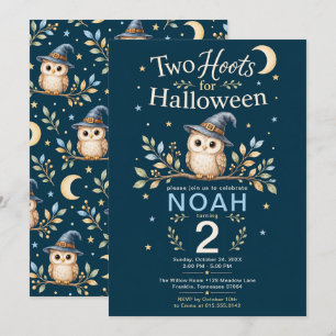 ハロウィン フクロウ 2歳の誕生日 男の子 招待状