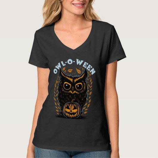 ハロウィン フクロウ Tシャツ (正面)
