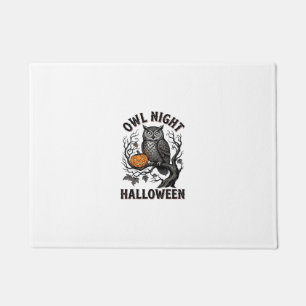 ハロウィン フクロウ Tシャツ レトロ スプーキー 鳥 パーティー デザイン ドアマット
