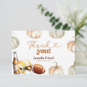 ハロウィン フットボール カップル シャワー 感謝カード (スタンド正面)