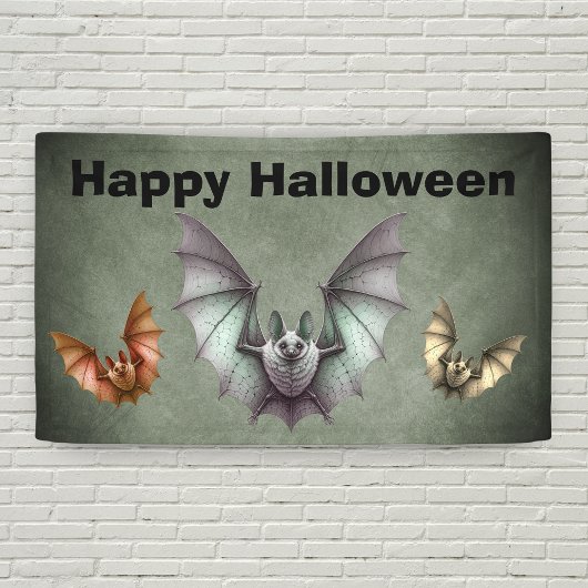 ハロウィン フライングクリーピーバット グランジグレー 横断幕