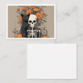 ハロウィン フラット ノート カードを待っています (正面/裏面)