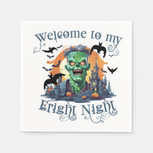 ハロウィン フランケンシュタイン ようこそ私の恐怖の夜へ スタンダードカクテルナプキン