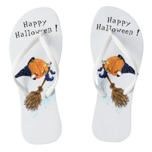 ハロウィン フリップ フロップ ウィッチ パンプキン 飛ぶほうき ビーチサンダル