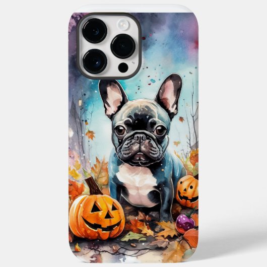 ハロウィン フレンチブルドッグ かぼちゃ スケアリー Case-Mate iPhoneケース (裏面)
