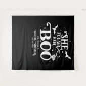 ハロウィン ブライダルシャワーの背景 彼女のブー タペストリー (正面(横))