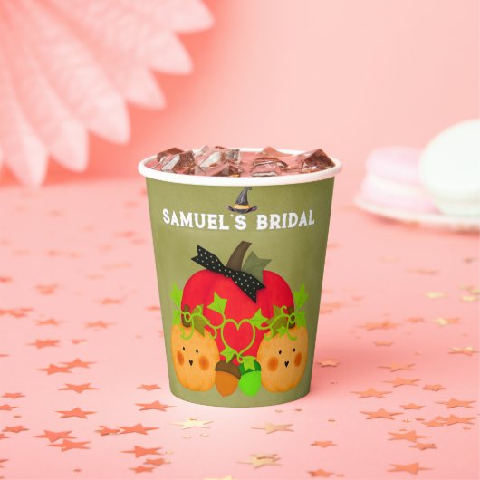 ハロウィン ブライダルシャワー パンプキン カップル 紙コップ (インサイチュ)