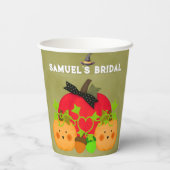 ハロウィン ブライダルシャワー パンプキン カップル 紙コップ (裏面)