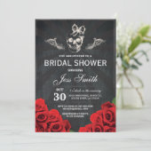 ハロウィン ブライダルシャワー パーティー ローズ フラワーズ 招待状 (スタンド正面)