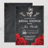 ハロウィン ブライダルシャワー パーティー ローズ フラワーズ 招待状 (正面/裏面)