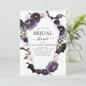 ハロウィン ブライダルシャワー パープル 秋 落葉の季節 招待状 (スタンド正面)