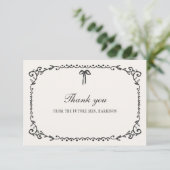 ハロウィン ブライダルシャワー 黒いリボン サンキューカード (スタンド正面)