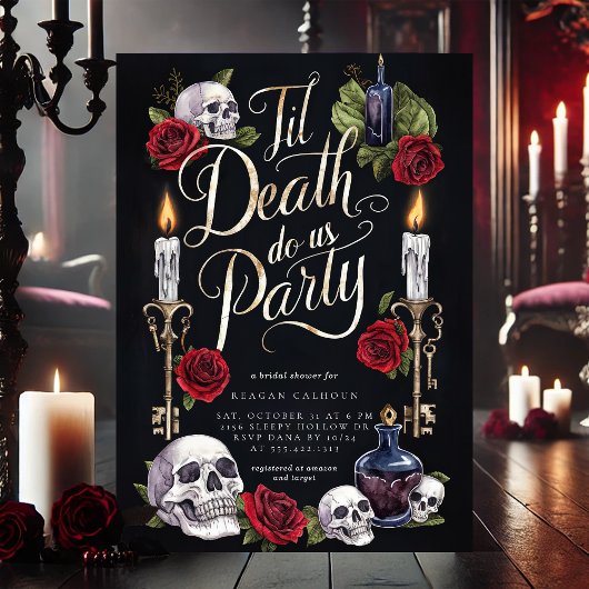 ハロウィン・ブライダルシャワー「Til Death Do Us Party」 招待状