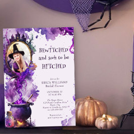 ハロウィン ブライダル シャワー Bewitched + Hitched フォト 招待状