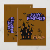 ハロウィン ブラウン ポストカード (正面/裏面)