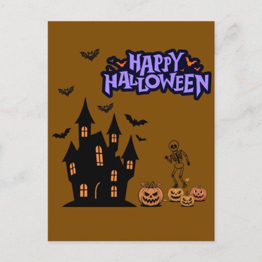 ハロウィン ブラウン ポストカード (正面)