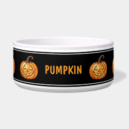 ハロウィン ブラックの顔と名前のかわいいカボチャ ボウル
