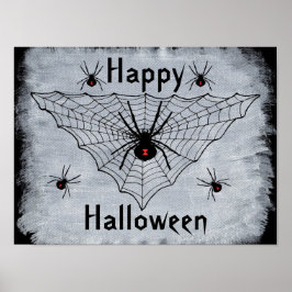 ハロウィン ブラックウィドウ クモの巣 ポスター