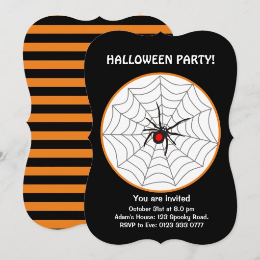 ハロウィン ブラックウィドウ スパイダー インビテーション (正面/裏面)