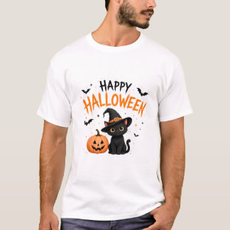 ハロウィン ブラックキャット ウィッチ かわいい Tシャツ