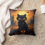 ハロウィン ブラックキャット クッション (ブランケット)