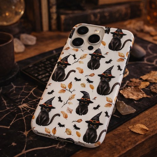 ハロウィン ブラックキャット パターン - 魔女猫  Case-Mate iPhoneケース