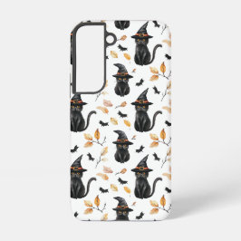 ハロウィン ブラックキャット パターン - 魔女猫 SAMSUNG GALAXY S22ケース