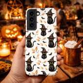 ハロウィン ブラックキャット パターン - 魔女猫  SAMSUNG GALAXYケース