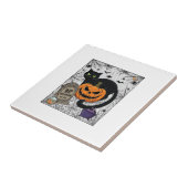 ハロウィン ブラックキャット パンプキン 墓石 大鍋 RIP タイル (側面)