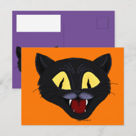 ハロウィン ブラックキャット ポストカード