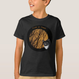 ハロウィン ブラックキャット 月 Tシャツ トリック オア トリート