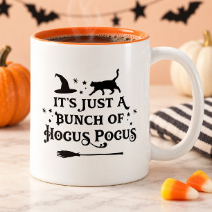 ハロウィン ブラックキャット 魔女 おもしろTシャツ ツートーンマグカップ