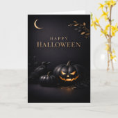 ハロウィン ブラックゴールド パンプキン カード (黄色い花)