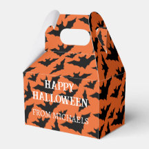 ハロウィン ブラックバット オレンジ スプーキー パターン