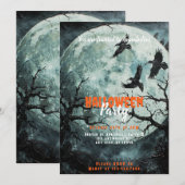 ハロウィン ブラックバード 不気味なパーティー 招待状 (正面/裏面)