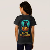 ハロウィン ブラックパンサー 子猫 Tシャツ (裏面フル)
