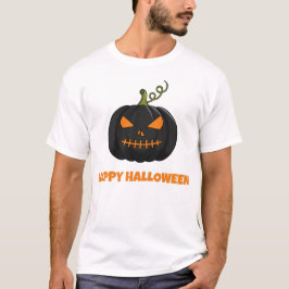 ハロウィン ブラックパンプキン メンズTシャツ Tシャツ