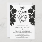 ハロウィン ブラックローズ ゴシック ウェディング 招待状 (正面)